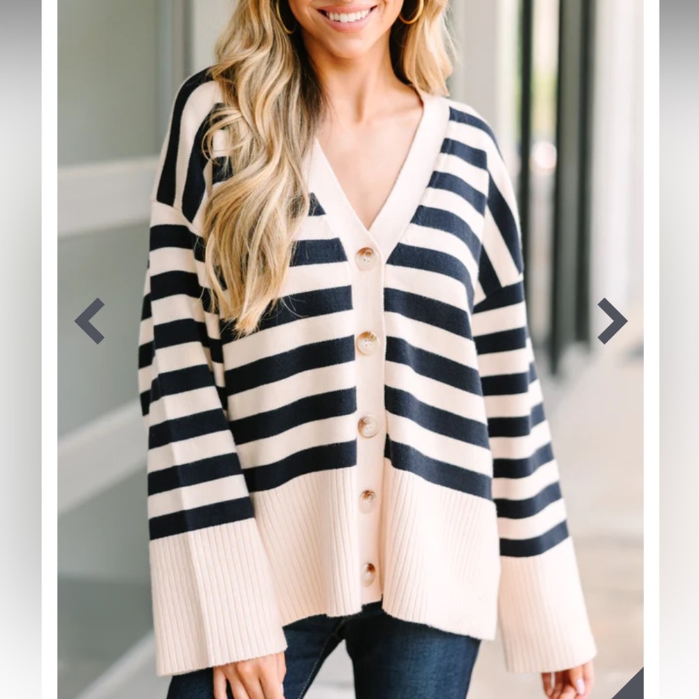 Nautical Bell Sleeve Striped Sweater